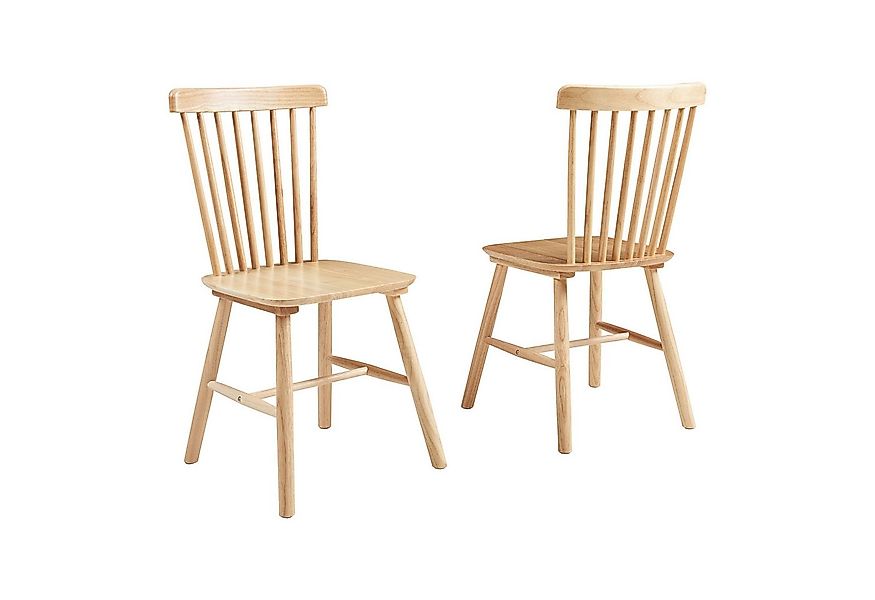 en.casa Esszimmerstuhl, »Karmoy« 89 x 46 x 52 cm Holz Natur günstig online kaufen