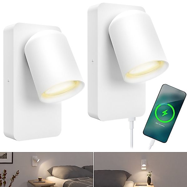 SSC-LUXon LED Wandleuchte NERU Nachttischlampe weiß günstig online kaufen