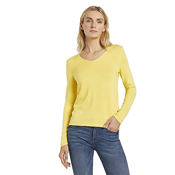 Tom Tailor Langarm T-shirt XL Smooth Yellow Melange günstig online kaufen
