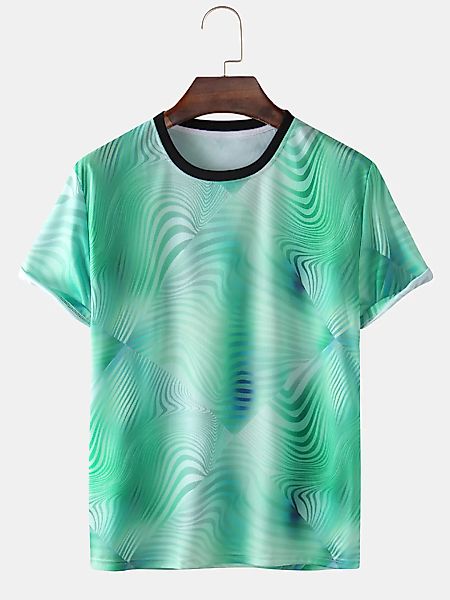 Männer 3D-Farbverlauf gedruckt Casual Sports T-Shirt günstig online kaufen