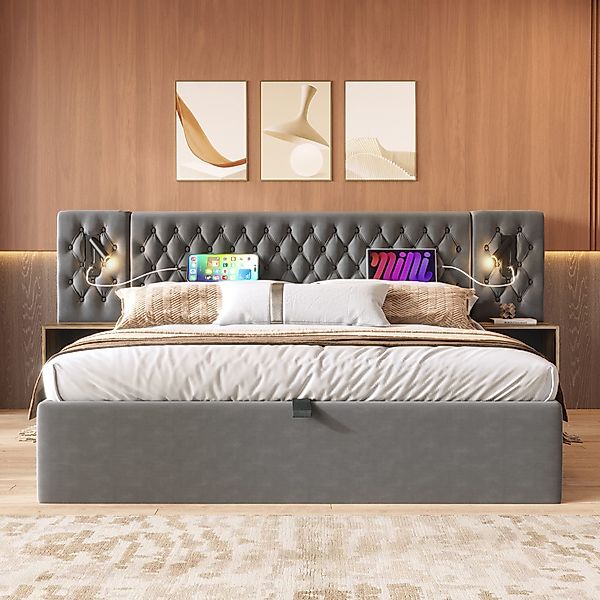 STILVORA Polsterbett Stauraumbett 160×200 Doppelbett Jugendbett günstig online kaufen