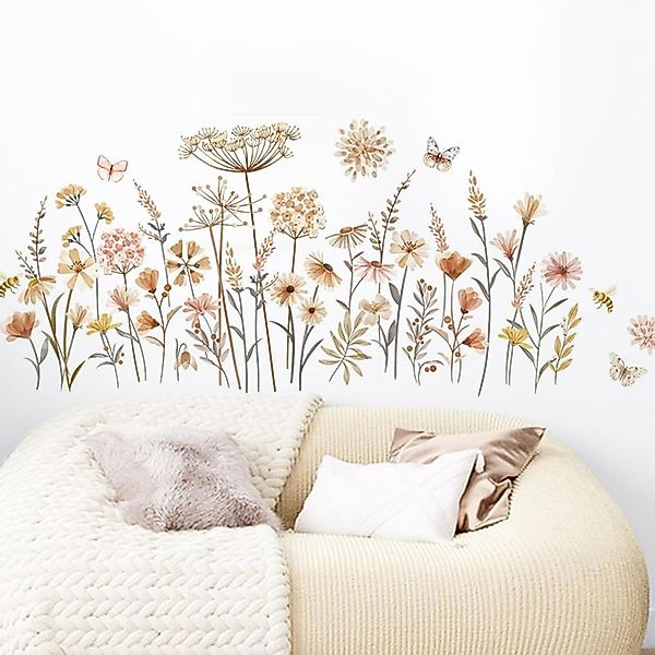BlingBin Wandtattoo Boho Wandaufkleber Wildblume Löwenzahn günstig online kaufen