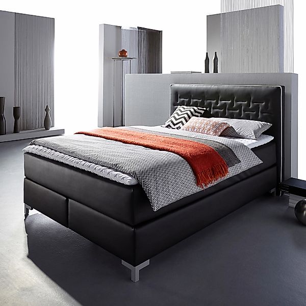 INOSIGN Boxspringbett "Coos" mit besonderer Steppung im Kopfteil, 3 Matratz günstig online kaufen