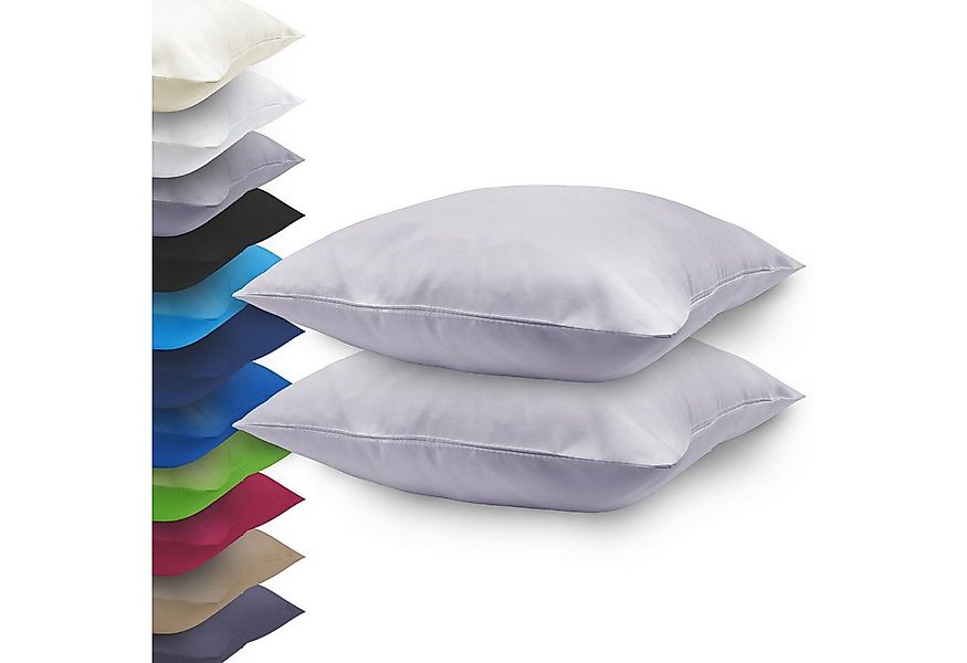 NatureMark Kissenbezüge 2er Pack Mikrofaser Kissenbezug, grau) günstig online kaufen