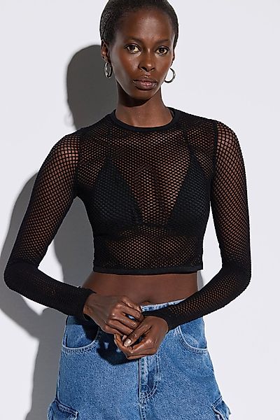 No Matter What Blusentop Langärmlige Crop-Bluse günstig online kaufen