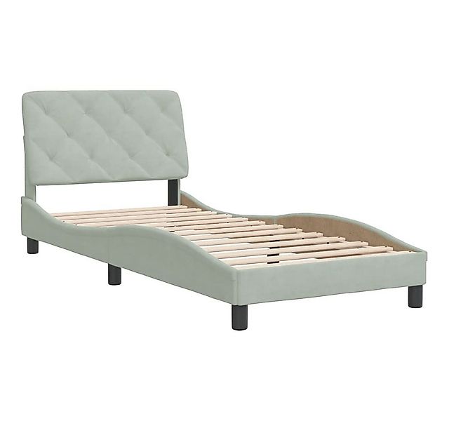 vidaXL Bett Bettgestell ohne Matratze Hellgrau 90x190 cm Samt günstig online kaufen