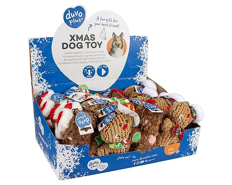 DUVO+ Tierkuscheltier Hundespielzeug Xmas Plüsch Lebkuchenmänner günstig online kaufen