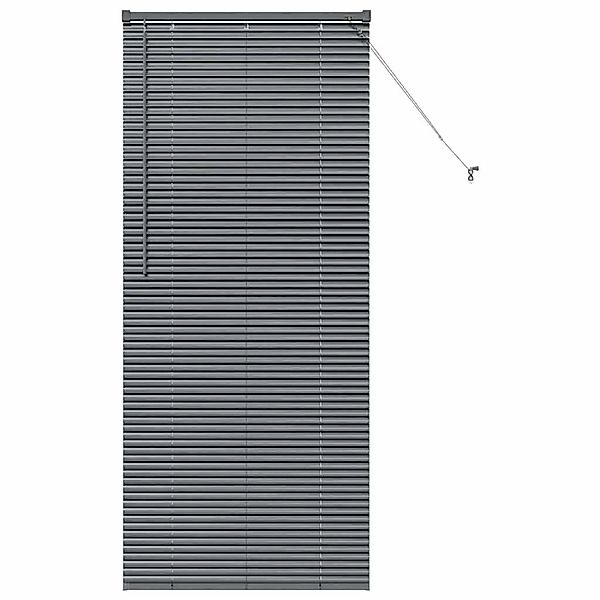 vidaXL Fensterjalousie mit Vorhängen Dunkelgrau Aluminium 42006066 günstig online kaufen