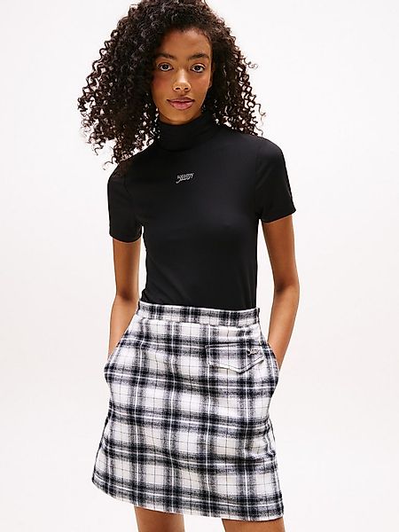 Tommy Jeans Kurzarmshirt TJW SLIM SILVER SCRIPT MOCK SS günstig online kaufen