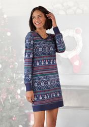 LASCANA Nachthemd mit winterlichem Druck günstig online kaufen