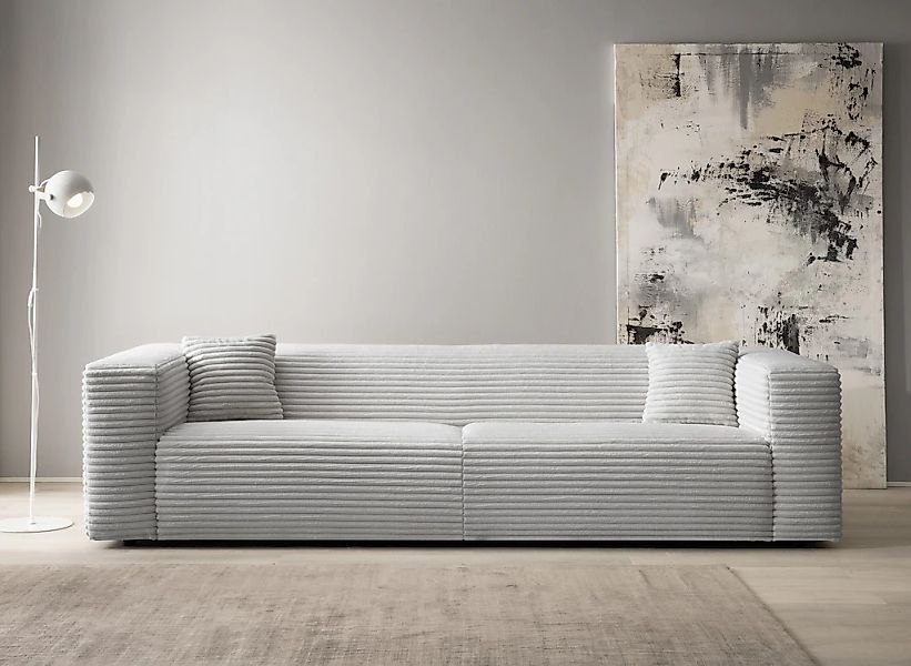 andas 3-Sitzer "BAKELS, Couch in Cord oder Boucle-Stoff, Sofa im modernen D günstig online kaufen