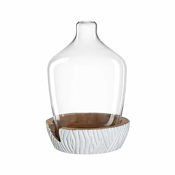 LEONARDO Dekovase »Vase mit Holz-Sockel Casolare ¿ 43 cm weiß« günstig online kaufen