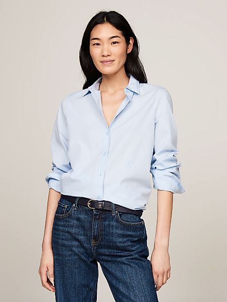 Tommy Hilfiger Hemdbluse ESS POPLIN REGULAR SHIRT mit Popeline, gesticktem günstig online kaufen