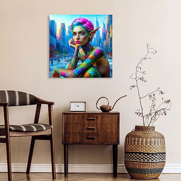 queence Acrylglasbild »Stadtelfen - Katharina Kolenda«, Frau-Fantasy-Amerik günstig online kaufen