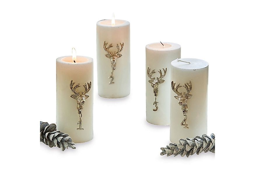 Mirabeau Stumpenkerze Deko-Pin 4er Set Charre silber (4er Set, 4er Set), no günstig online kaufen