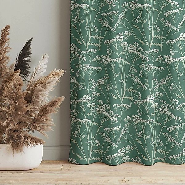 Vorhang Blumenwiesen Muster Grün günstig online kaufen