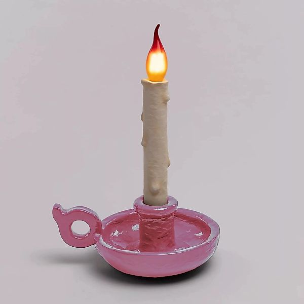 SELETTI Grimm Bugia Dekotischlampe Kerzenform pink günstig online kaufen