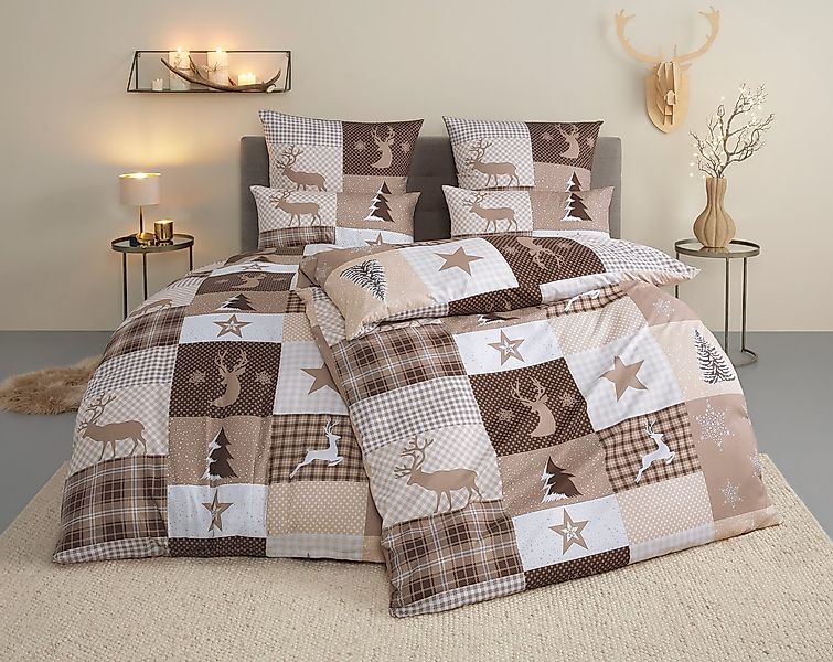 OTTO home Bettwäsche Nicholas, Microfaser, 2 teilig, Weihnachtsbettwäsche, günstig online kaufen