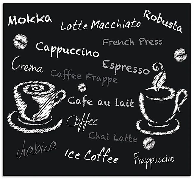 Artland Küchenrückwand "Kaffee. Designelemente auf einer Tafel", (1 tlg.), günstig online kaufen