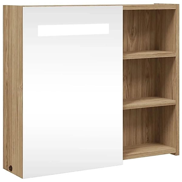 vidaXL Spiegelschrank mit LED-Beleuchtung Eichenoptik 60x13x52 cm 357972 günstig online kaufen