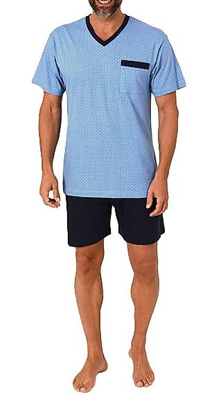 Normann Pyjama Normann Herren kurzarm Schlafanzug Shorty Pyjama mit V-Hals günstig online kaufen