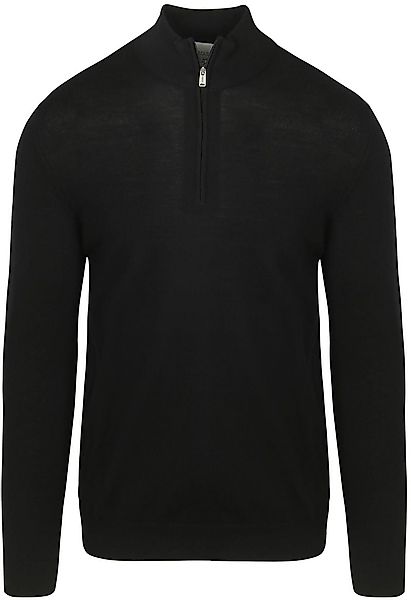 Profuomo Half Zip Pullover Merinowolle Schwarz - Größe S günstig online kaufen