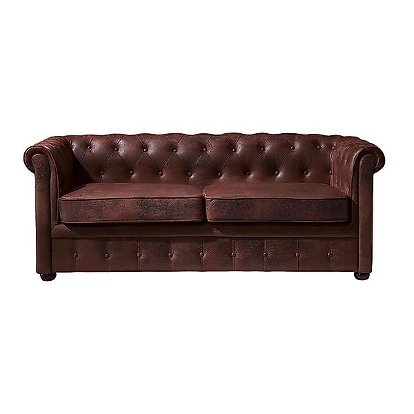 Xlmoebel 2-Sitzer Chesterfield Sofa Couch Sitzbank Zweisitzer Braun, 1 Teil günstig online kaufen