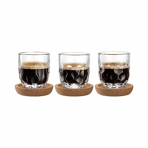 LEONARDO Espressoglas "Espresso-Set mit Untersetzer Gocce 60 ml 3er Set tra günstig online kaufen