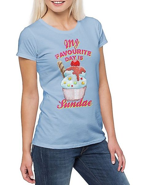 Urban Backwoods Print-Shirt My Favorite Day Is Sundae Damen T-Shirt Rocket günstig online kaufen