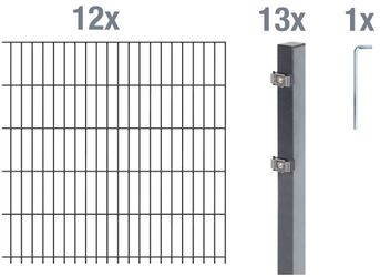 Alberts Doppelstabmattenzaun Grundset, (Set), Höhe: 80-160 günstig online kaufen