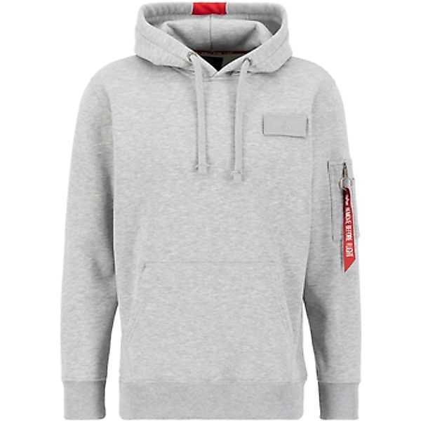 Alpha Industries  Sweatshirt Red Stripe Hoodie - grey heather günstig online kaufen