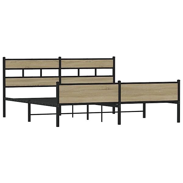 vidaXL Metallbett ohne Matratze Sonoma-Eiche 193x203 cm 3308506 günstig online kaufen