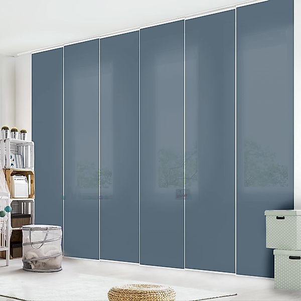 Bilderdepot24 Schiebegardine modern Flächenvorhang blickdicht Schieferblau, günstig online kaufen