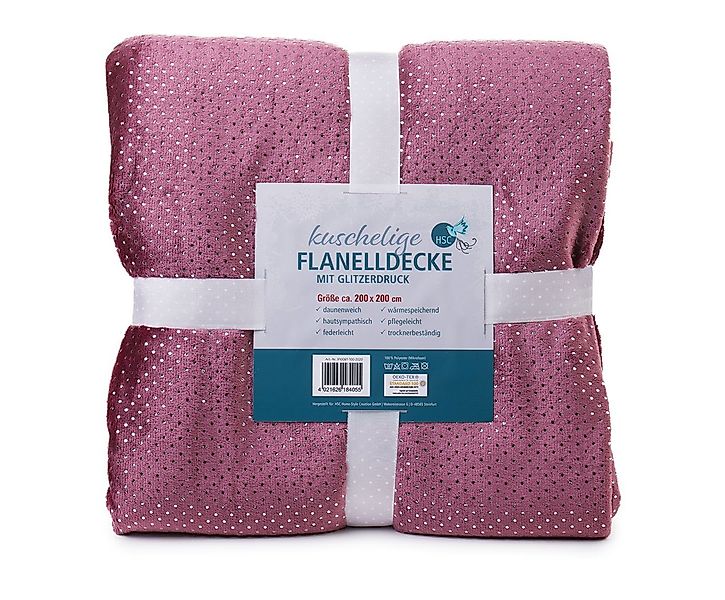Wohndecke Glitzer-Flanell, HSC Home-Style-Creation GmbH, in günstig online kaufen