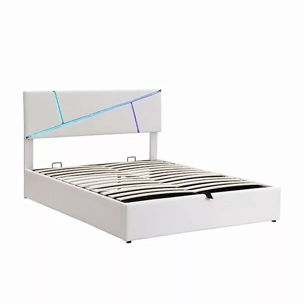 DOTMALL Bett Bequemes Polsterbett mit LED-Lichtleisten,160*200 cm günstig online kaufen