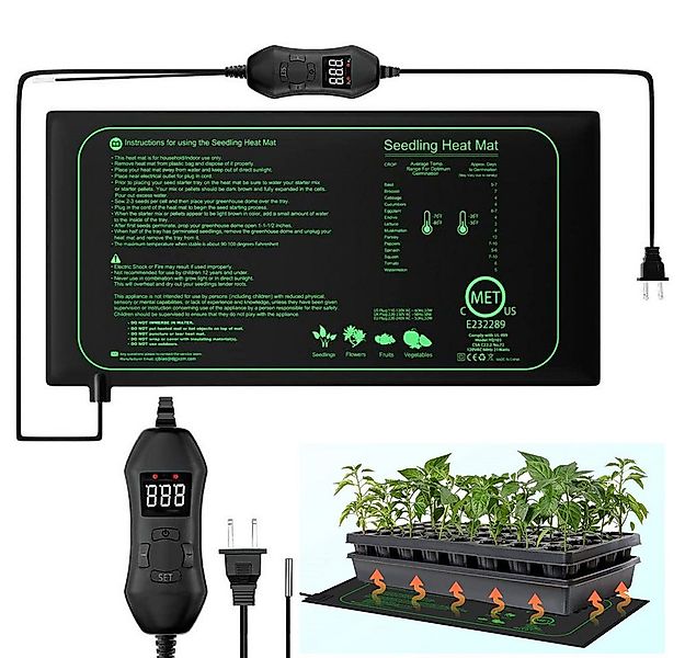 QUBEBU Heizmatten Heizmatte Pflanzen Gewächshaus, mit Thermostat, für Sämli günstig online kaufen