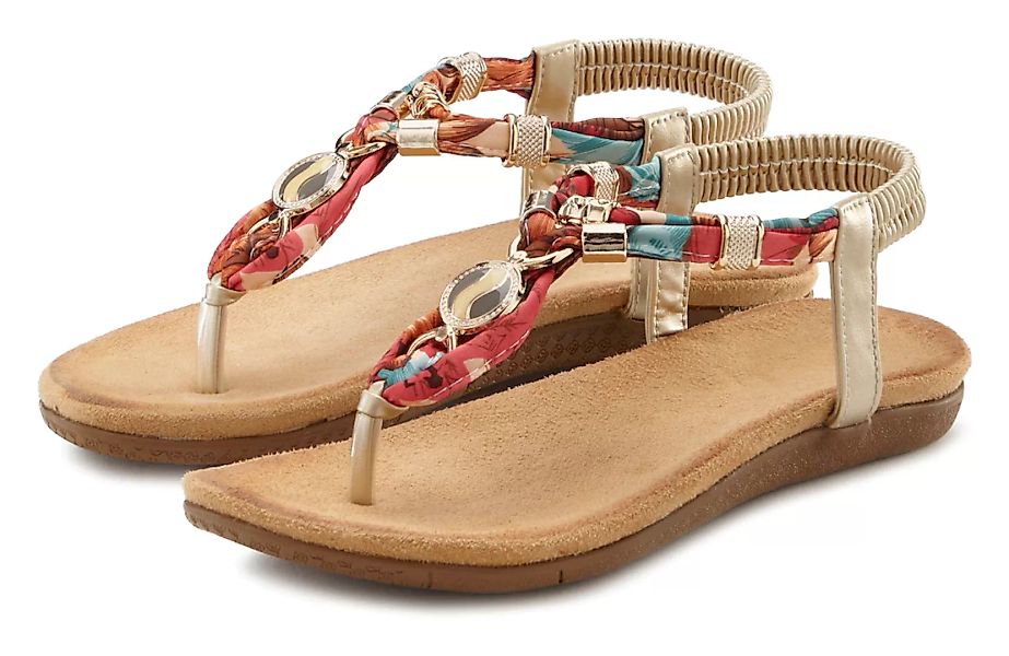 LASCANA Zehentrenner, Sandale mit elastischen Riemchen und modischer Farbge günstig online kaufen