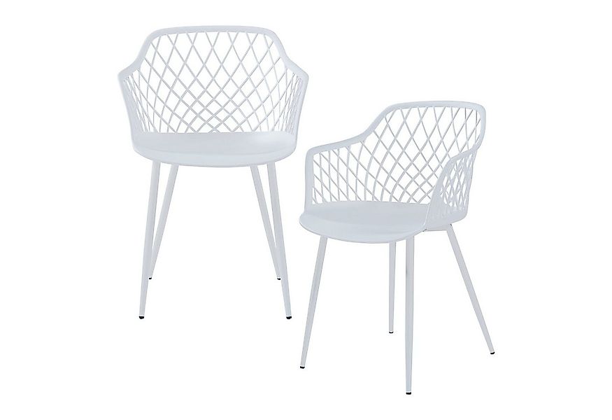 en.casa Esszimmerstuhl, »Kangasniemi« 2er Set 82 x 56 x 52 cm Weiß günstig online kaufen