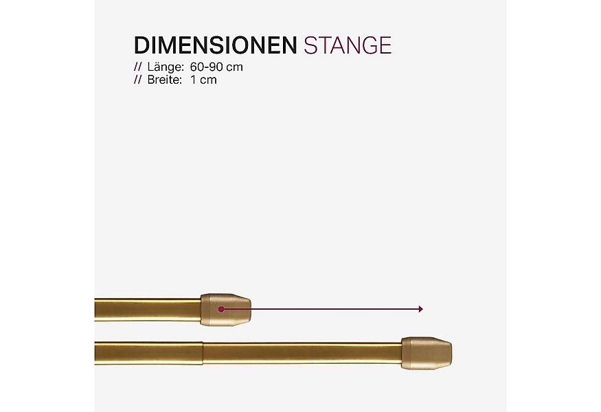 Bestlivings Vitragestange 2er-Pack, Ø 10 mm, 1-läufig, ausziehbar, mit Klem günstig online kaufen