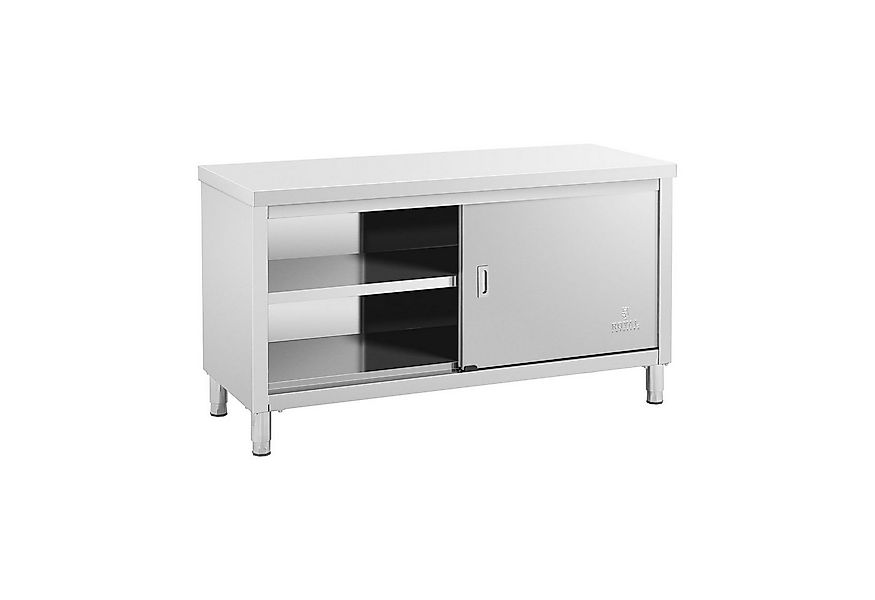 Royal Catering Arbeitstisch 150 x 60 cm Arbeitsschrank Gastro Schiebetüren günstig online kaufen