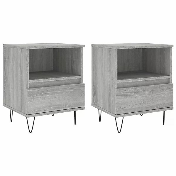 vidaXL Nachttische 2 Stk Grau Sonoma 40x35x50 cm Holzwerkstoff Modell 8 günstig online kaufen