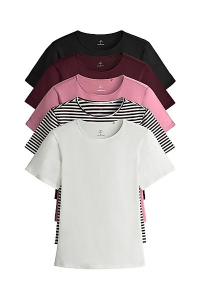 The Set T-Shirt The Set kurzärmelige, körpernahe T-Shirts mit (5-tlg) günstig online kaufen