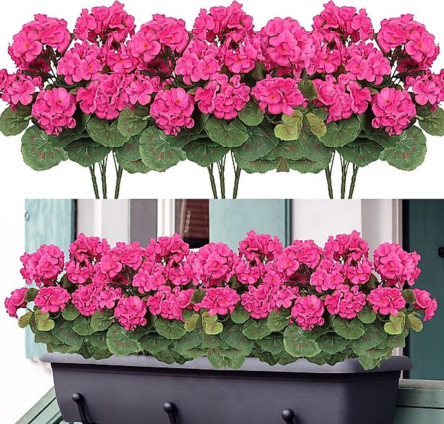 Kunstblumenstrauß 4 Bündel Künstliche Blumen Geranie günstig online kaufen
