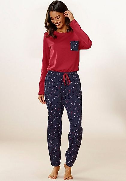 Vivance Dreams Pyjama (2 tlg., 2-teilig) mit niedlichem Herzen-Sterne-Druck günstig online kaufen