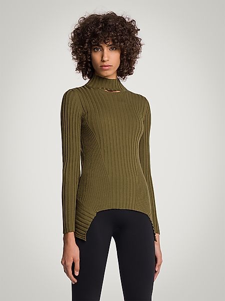 Wolford - Cashmere Top Long Sleeves, Frau, earth green, Größe: L günstig online kaufen
