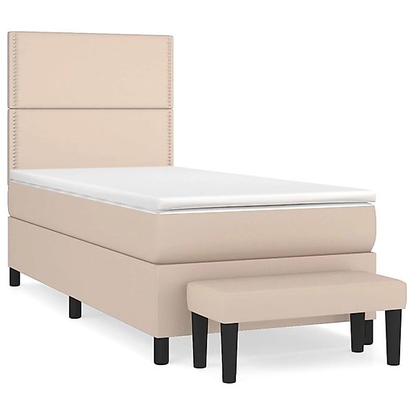 vidaXL Boxspringbett mit Matratze Cappuccino-Braun 90x190cm Kunstleder14664 günstig online kaufen