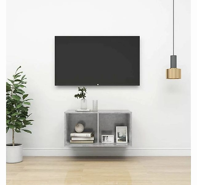 furnicato TV-Schrank TV-Wandschrank Betongrau 37x37x72 cm Holzwerkstoff günstig online kaufen