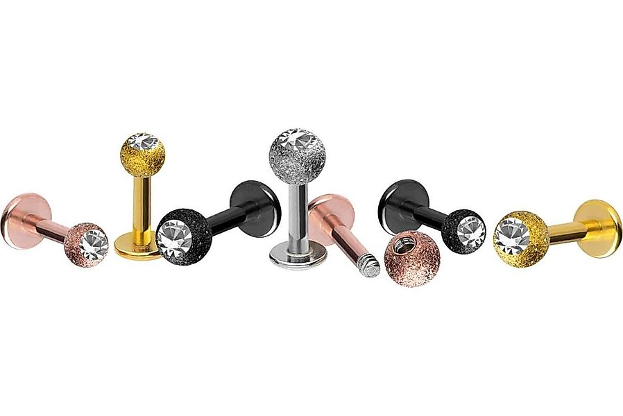PIERCINGLINE Piercing-Set Chirurgenstahl Labret DIAMANTOPTIK + KRISTALL (La günstig online kaufen