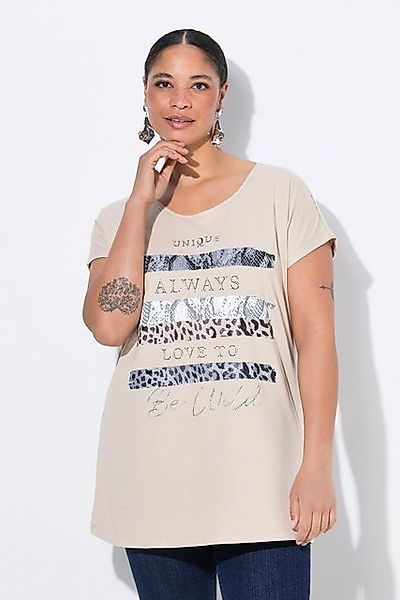 MIAMODA T-Shirt T-Shirt Streifen Schriftzug Glitzersteinchen günstig online kaufen