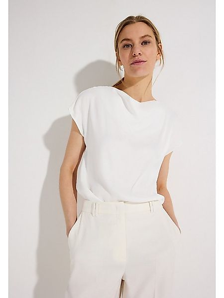 MORE&MORE Kurzarmbluse elegante Kurzarmbluse, Wasserfallausschnitt günstig online kaufen